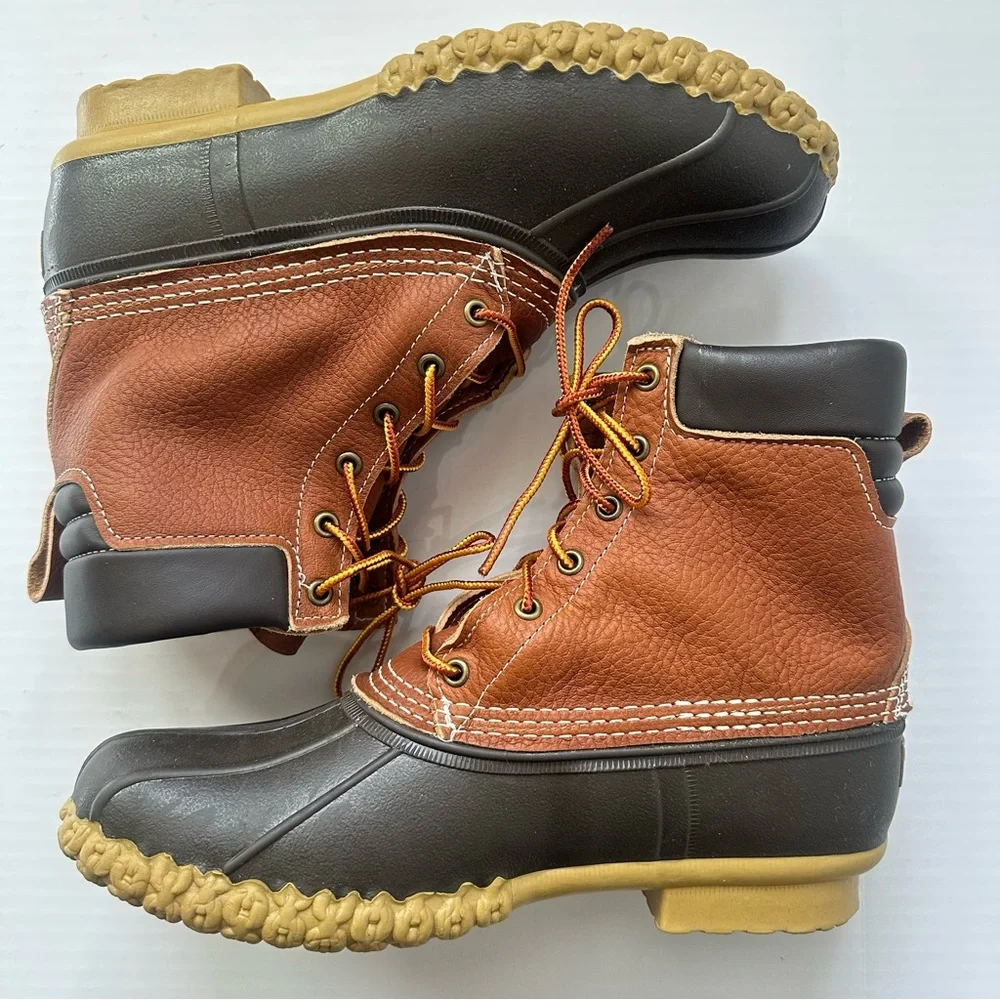 New L.L. Bean Brown Leather Bean Boots Men’s Size 10